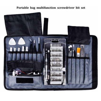 Portable Cloth Bag Mobile Phone Disassembly Maintenance Tool Multi-function Combination Tool Screwdriver Set(Black)-garmade.com