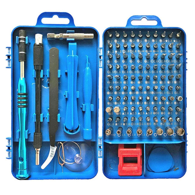 110 in 1 Watch Mobile Phone Disassembly Maintenance Tool Multi-function Chrome Vanadium Steel Screwdriver Set(Blue)-garmade.com
