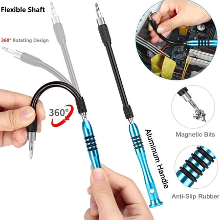 110 in 1 Watch Mobile Phone Disassembly Maintenance Tool Multi-function Chrome Vanadium Steel Screwdriver Set(Blue)-garmade.com