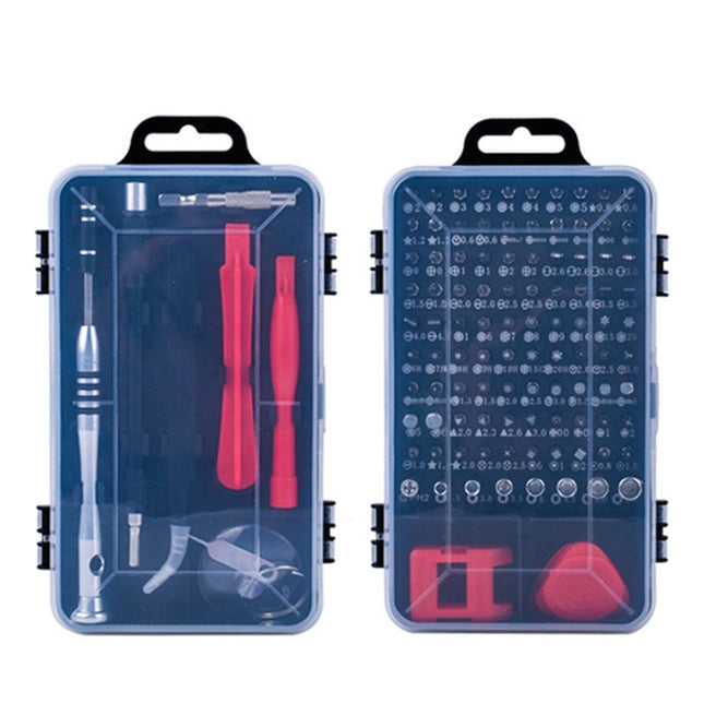 110 in 1 Watch Mobile Phone Disassembly Maintenance Tool Multi-function Chrome Vanadium Steel Screwdriver Set(Black Red)-garmade.com