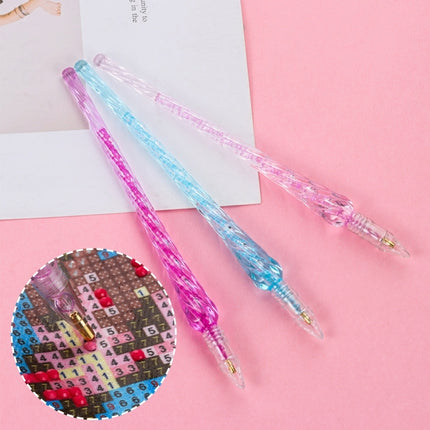10 PCS Diamond Painting Pen DIY Cross Stitch Embroidery Crafts Sewing Diamond Painting Tool(Pink)-garmade.com
