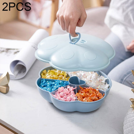 2 PCS Living Room Home Creative Pastry Tray Snack Box Dessert Dried Fruit Candy Plastic Fruit Plate, Style:Cat Claw(Blue)-garmade.com