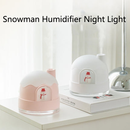 ZAY-H006 Charge Snowman Humidifier Night Light USB Mute Cute Desktop Air Mini Atomizer Air Humidifier(Pink)-garmade.com
