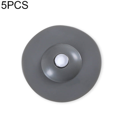 5 PCS Press Type Deodorant Floor Drain Cover Anti-blocking Sink Sewer Silicone Bounce Plug Bathroom Filter Plug(Grey)-garmade.com