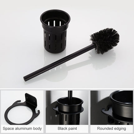 Bathroom Space Aluminum Toilet Brush Set Drain Cup Toilet Brush Holder-garmade.com