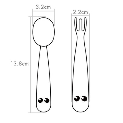 Baby Learning To Eat Bending Training Elbow Twisting Spoon Fork(Green)-garmade.com