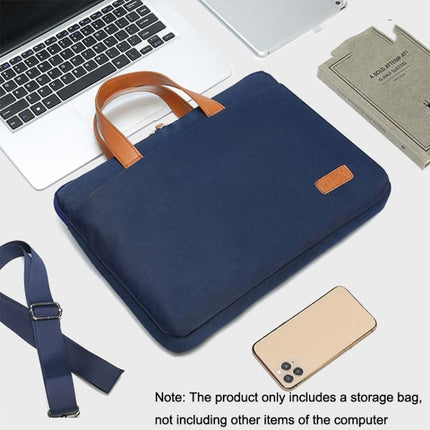 For MacBook 15.6-16.1 Inches MAHOO 10188 Ultra-Thin Hand Computer Bag Messenger Laptop Bag, Color:Dark Blue-garmade.com