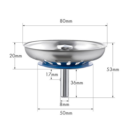 Stainless Steel 304 Washbasin Sink Filter Cover(Bright)-garmade.com