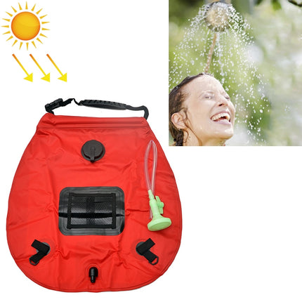 20L Solar Bath Bag Outdoor Self Driving Camping Hot Water Bottle Portable Outdoor Bath Water Storage Bag(Red)-garmade.com