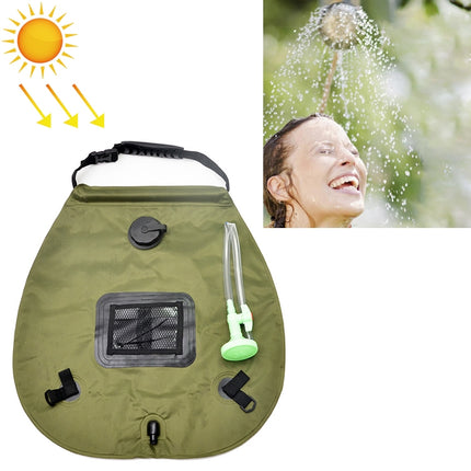 20L Solar Bath Bag Outdoor Self Driving Camping Hot Water Bottle Portable Outdoor Bath Water Storage Bag(Army Green)-garmade.com