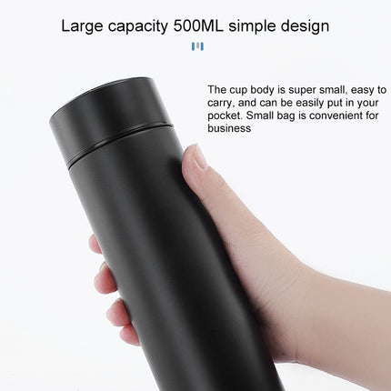 Smart Temperature Display 304 Stainless Steel Vacuum Flask Creative Business Cup For Male And Female Students, Style:High-quality(White)-garmade.com