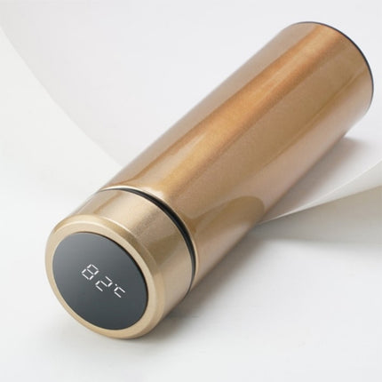 Smart Temperature Display 304 Stainless Steel Vacuum Flask Creative Business Cup For Male And Female Students, Style:High-quality(Gold)-garmade.com