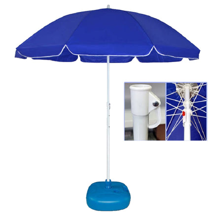 Outdoor Large Double-layer Sun Umbrella Shade And Sun Protection Stalls In The Wild, Style:2.4m sapphire blue-garmade.com