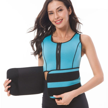 Neoprene Corset Yoga Vest Sweat Suit Postpartum Belly Belt, Size:S(Sky Blue)-garmade.com