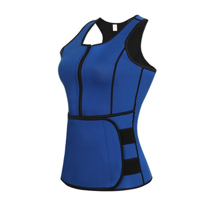 Neoprene Corset Yoga Vest Sweat Suit Postpartum Belly Belt, Size:M(Blue)-garmade.com