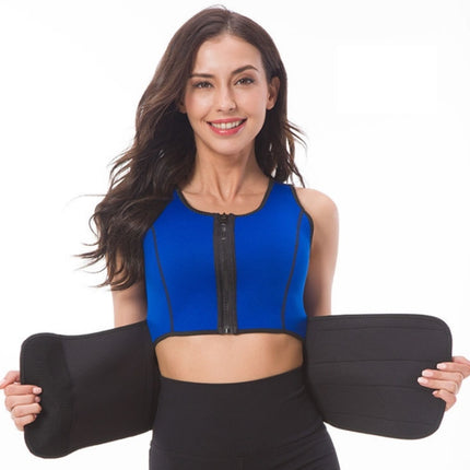 Neoprene Corset Yoga Vest Sweat Suit Postpartum Belly Belt, Size:L(Blue)-garmade.com