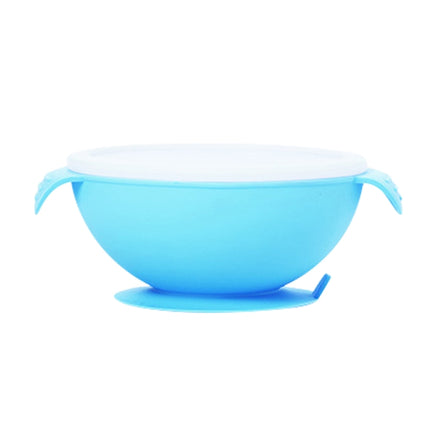 Food Grade Silicone Anti-fall Anti-slip Baby Food Supplement Bowl Suction Cup Bowl(Haze Blue)-garmade.com