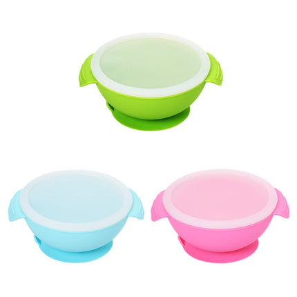 Food Grade Silicone Anti-fall Anti-slip Baby Food Supplement Bowl Suction Cup Bowl(Haze Blue)-garmade.com