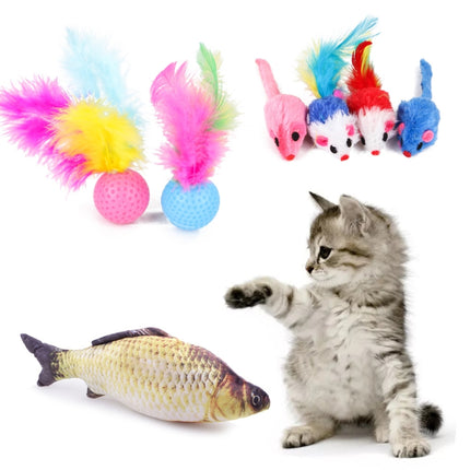 28 in 1 Pet Cat Toy Feather Mouse Funny Cat Channel Sisal Ball Molar Toys-garmade.com