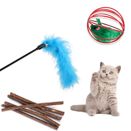 28 in 1 Pet Cat Toy Feather Mouse Funny Cat Channel Sisal Ball Molar Toys-garmade.com