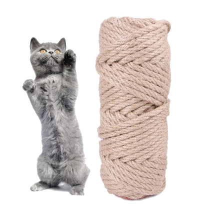 30m Pets Hemp Rope Cat Scratch Board Sword Rope Accessories Protect Cat Grip Toy Grabbing Materials(4mm)-garmade.com