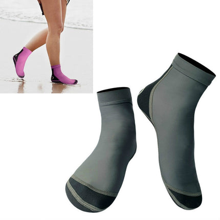 DIVE & SAIL 1.5mm Neoprene + Nylon Snorkeling Socks Diving Socks Anti-slip Anti-scratch Beach Socks, Size:S (33-35)(Men Gray)-garmade.com