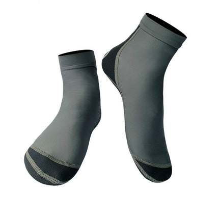 DIVE & SAIL 1.5mm Neoprene + Nylon Snorkeling Socks Diving Socks Anti-slip Anti-scratch Beach Socks, Size:S (33-35)(Men Gray)-garmade.com