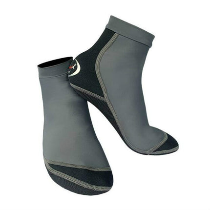 DIVE & SAIL 1.5mm Neoprene + Nylon Snorkeling Socks Diving Socks Anti-slip Anti-scratch Beach Socks, Size:S (33-35)(Men Gray)-garmade.com