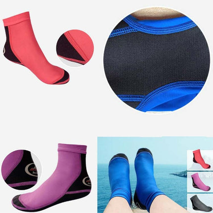 DIVE & SAIL 1.5mm Neoprene + Nylon Snorkeling Socks Diving Socks Anti-slip Anti-scratch Beach Socks, Size:S (33-35)(Men Gray)-garmade.com