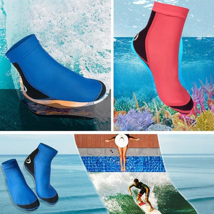 DIVE & SAIL 1.5mm Neoprene + Nylon Snorkeling Socks Diving Socks Anti-slip Anti-scratch Beach Socks, Size:S (33-35)(Men Gray)-garmade.com