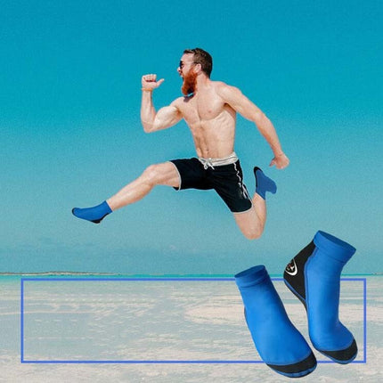 DIVE & SAIL 1.5mm Neoprene + Nylon Snorkeling Socks Diving Socks Anti-slip Anti-scratch Beach Socks, Size:S (33-35)(Men Gray)-garmade.com