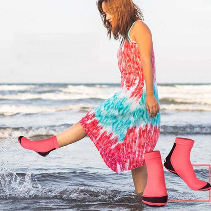 DIVE & SAIL 1.5mm Neoprene + Nylon Snorkeling Socks Diving Socks Anti-slip Anti-scratch Beach Socks, Size:M (36-38)(Women Red)-garmade.com