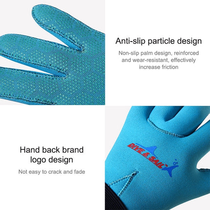 DIVE&SAIL 3mm Children Diving Gloves Scratch-proof Neoprene Swimming Snorkeling Warm Gloves, Size: M for Aged 6-9(Blue)-garmade.com