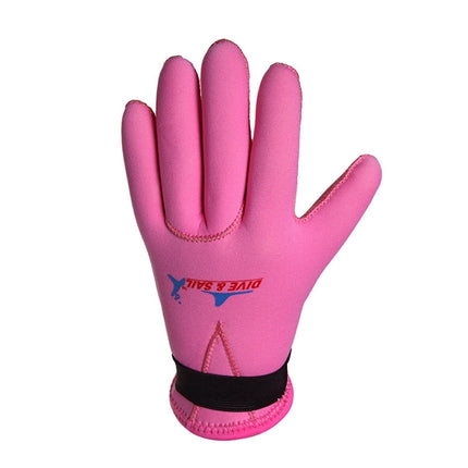DIVE&SAIL 3mm Children Diving Gloves Scratch-proof Neoprene Swimming Snorkeling Warm Gloves, Size: L for for Aged 9-12(Pink)-garmade.com