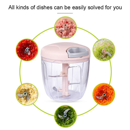 Multi-function Hand-pull Type Vegetable Cutter Household Meat Grinder Pounding Garlic Machine Random Color Delivery, Size:Large-garmade.com