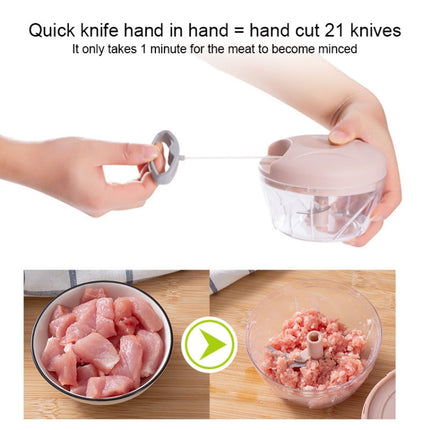 Multi-function Hand-pull Type Vegetable Cutter Household Meat Grinder Pounding Garlic Machine Random Color Delivery, Size:Small-garmade.com