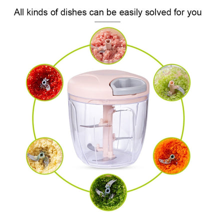 Multi-function Hand-pull Type Vegetable Cutter Household Meat Grinder Pounding Garlic Machine Random Color Delivery, Size:Small-garmade.com