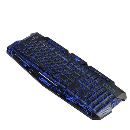 HXSJ J60 Crack Three-color Backlit Keyboard And Colorful Backlit Mouse Set(English Keyboard + Cracked Mouse)-garmade.com