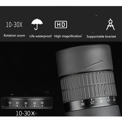 TM2 10-30X50 Continuous Zoom Single Tube HD High Magnification Telescope-garmade.com
