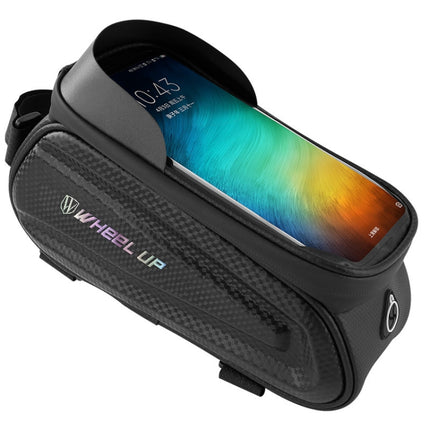 WHEEL UP Hard Shell Bicycle Bag Front Beam Bag Mountain Bike mobile Phone Touch Screen Tube Bag Riding Equipment(Colorful reflective models)-garmade.com