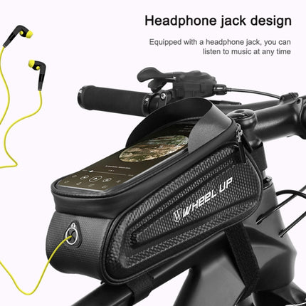 WHEEL UP Hard Shell Bicycle Bag Front Beam Bag Mountain Bike mobile Phone Touch Screen Tube Bag Riding Equipment(Colorful reflective models)-garmade.com