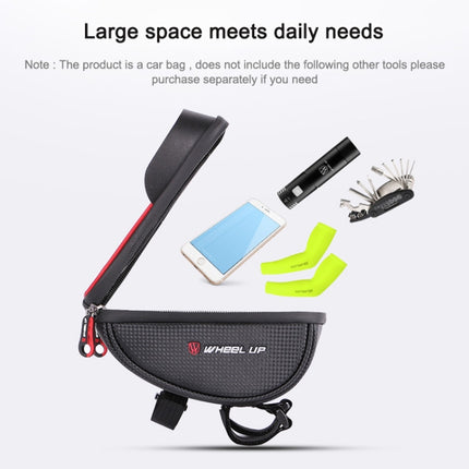 WHEEL UP Anti-splashing Touch Screen Bicycle Mobile Phone Bag Mountain Bike Front Beam Bag Riding Handlebar Bag, Style:Black-garmade.com