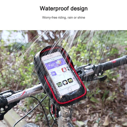 WHEEL UP Anti-splashing Touch Screen Bicycle Mobile Phone Bag Mountain Bike Front Beam Bag Riding Handlebar Bag, Style:Black-garmade.com