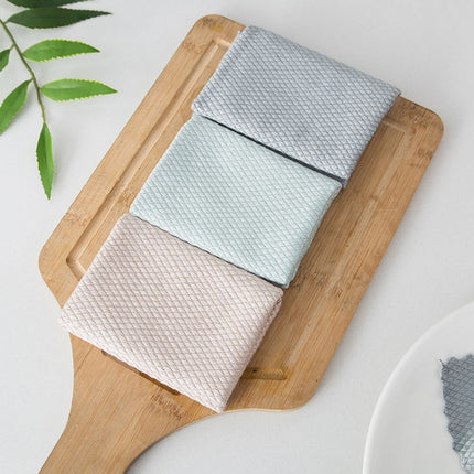 Fish Scale Lattice Kitchen Cleaning Without Watermark Rags Housework Water Absorption Lint-free Cleaning Rag Random Color Delivery-garmade.com