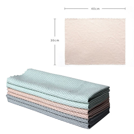 Fish Scale Lattice Kitchen Cleaning Without Watermark Rags Housework Water Absorption Lint-free Cleaning Rag Random Color Delivery-garmade.com