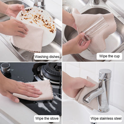 Fish Scale Lattice Kitchen Cleaning Without Watermark Rags Housework Water Absorption Lint-free Cleaning Rag Random Color Delivery-garmade.com