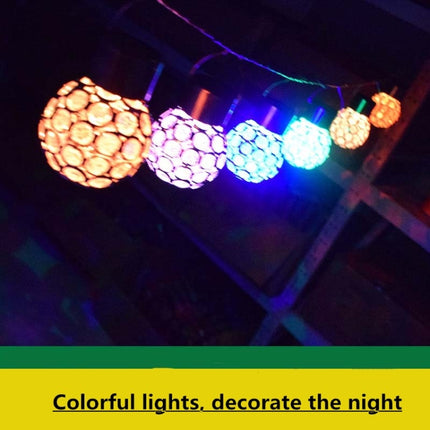 2 PCS Solar Hollow Ball Pendent Lamp Decorative Garden Light(Colorful Light)-garmade.com