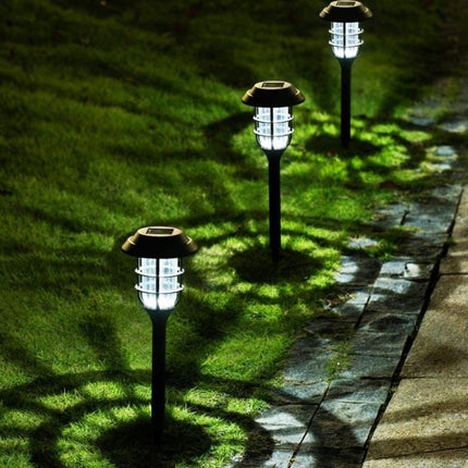 2 PCS Solar Striped Lawn Light LED Outdoor Waterproof Garden Park Landscape Light(White Light)-garmade.com