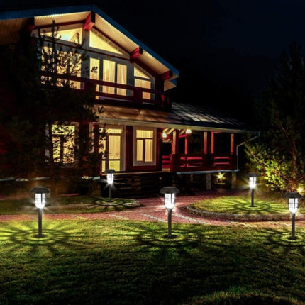 2 PCS Solar Striped Lawn Light LED Outdoor Waterproof Garden Park Landscape Light(White Light)-garmade.com