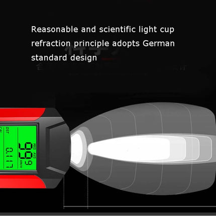 Front Light (With Fog Light) & Horn & Speedometer Multifunctional Bicycle Mountain Bike Headlight(Code Watch (Black))-garmade.com